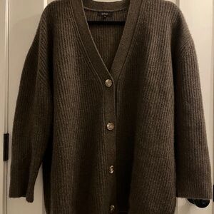 Quince Mongolian Cashmere Oversized Boyfriend Cardigan, Small